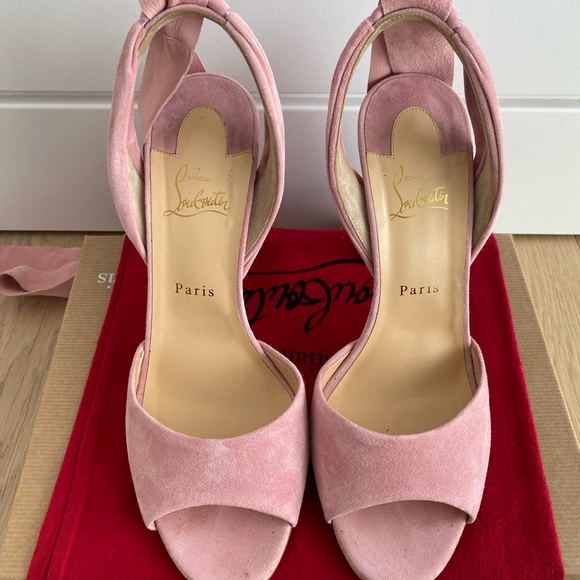 Authentic Christian Louboutin Suede Pink High Sandal size 41 - Picture 10 of 15